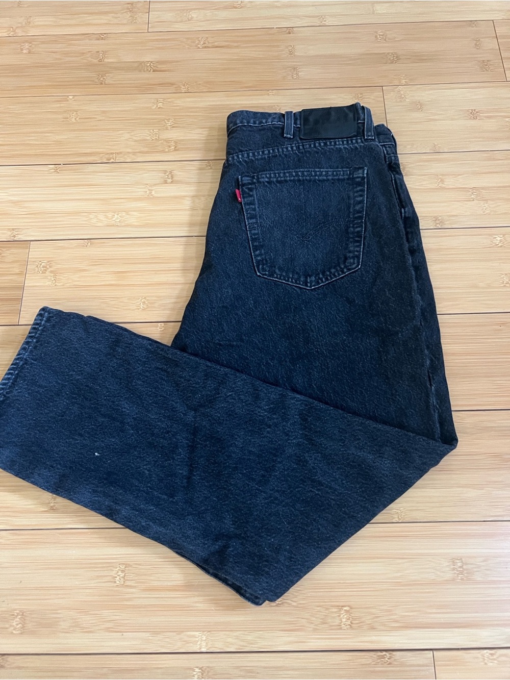 Levis 511 Black Denim Jeans Mens 38x32 Slim Straight Faded Casual Pants 04511